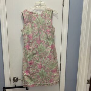 Vintage Lilly Pulitzer Floral Sleeveless Dress - Pink and Green size 6